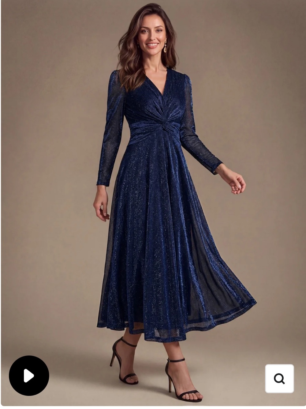 New w tags Everpretty Glitter Knit Navy Maxi dress. M